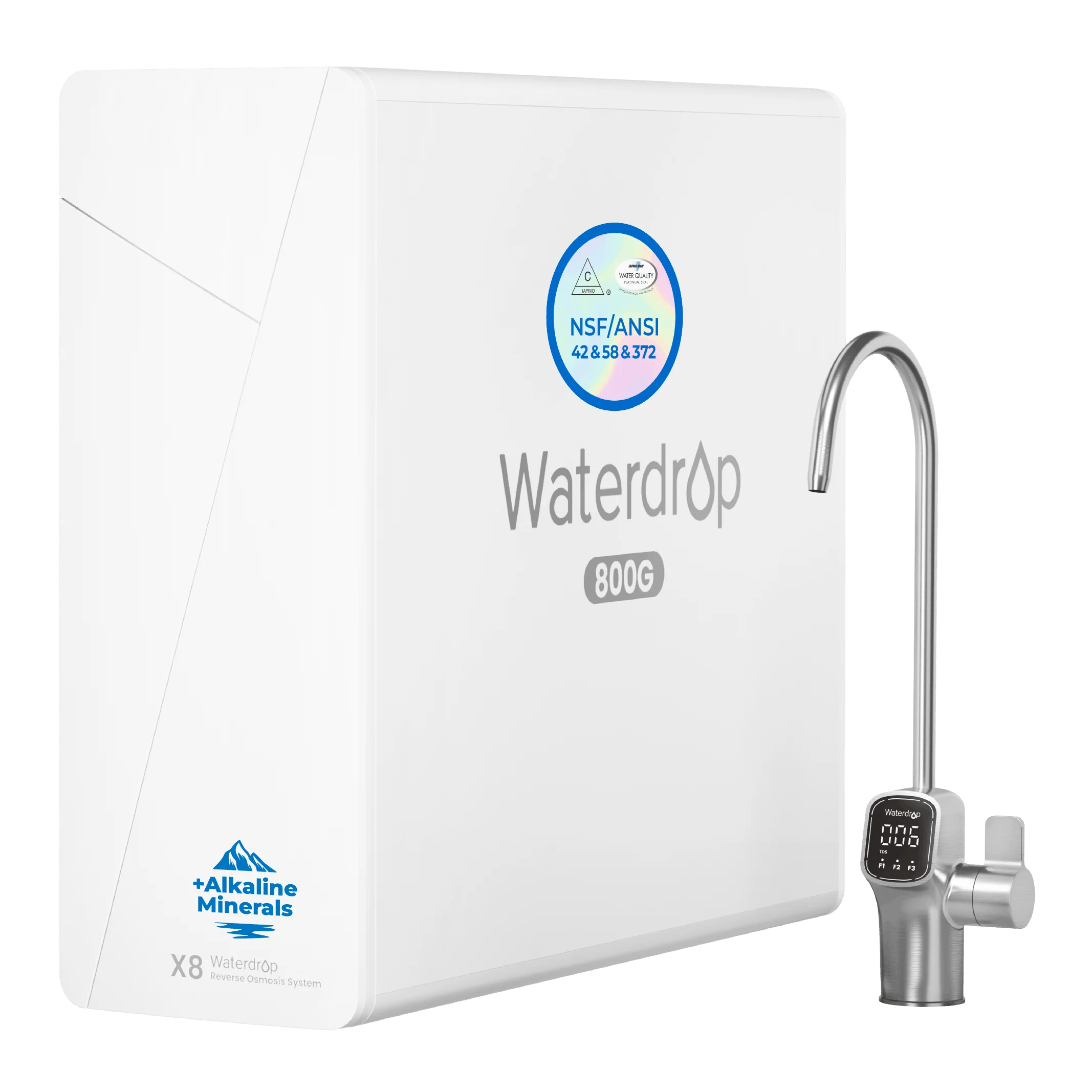 Waterdrop X Series Alkaline Reverse Osmosis System, X8-A
