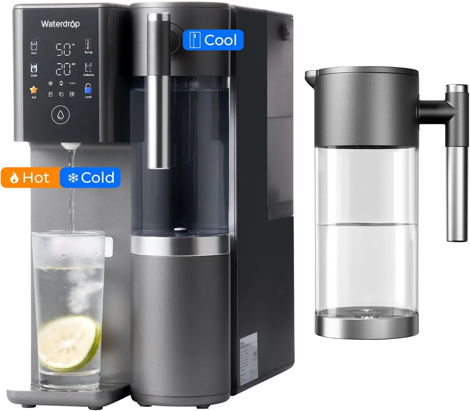 151-waterdrop-a2-reverse-osmosis-hot-cold-water-dispenser-with-replacement-pitcher-combo-1.webp Waterdrop A2 Reverse Osmosis Hot Cold Water Dispenser with Replacement Pitcher Combo
