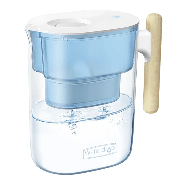Waterdrop Chubby Pitcher Water Filter with Wooden Handle PT-04 with 1 Filter