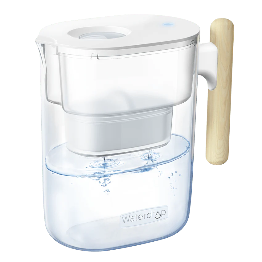 Waterdrop Chubby Pitcher Water Filter with Wooden Handle PT-04 with 1 Filter