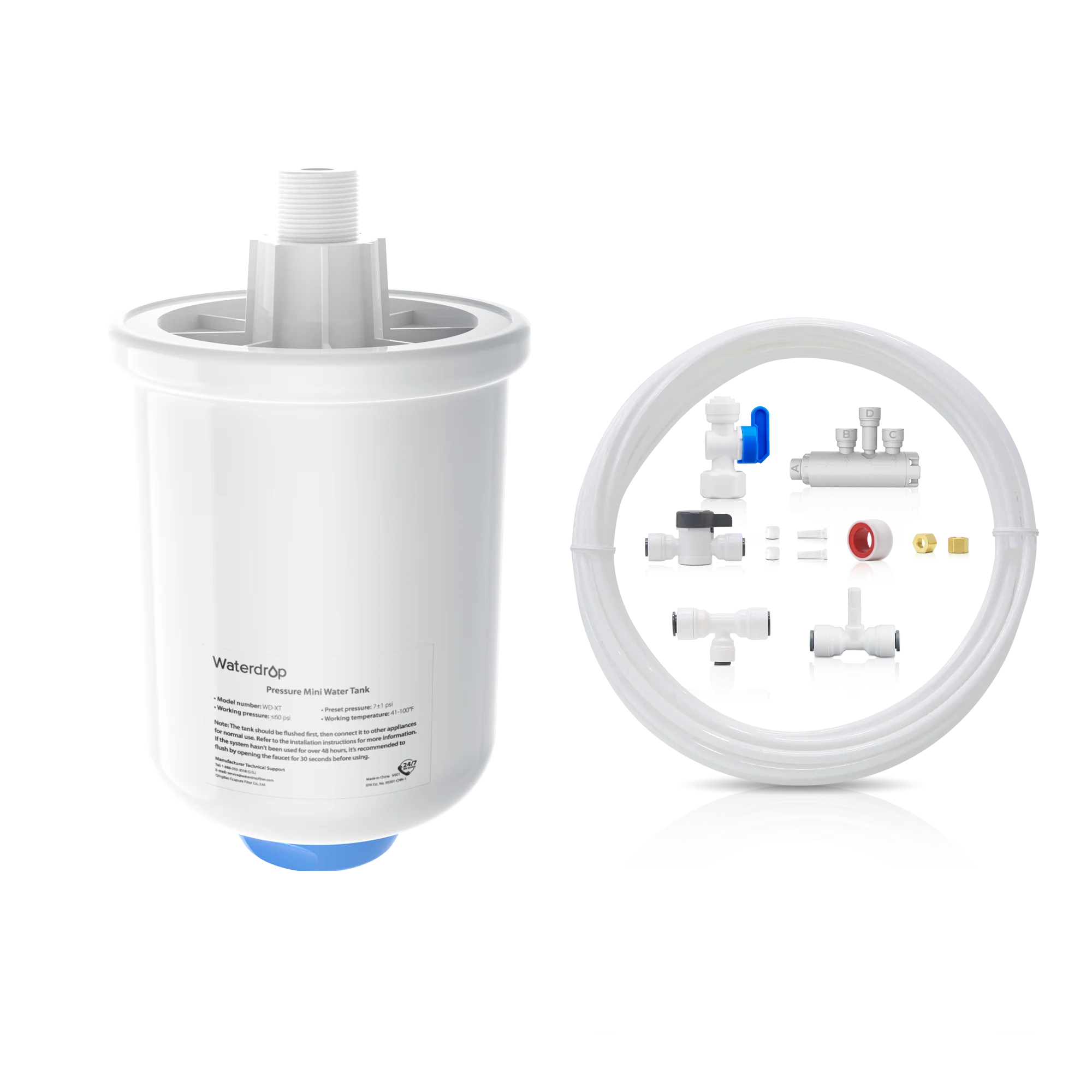 Connect X Series RO System to Refrigerator - Pressure Water Tank for X Series RO System WD-XT