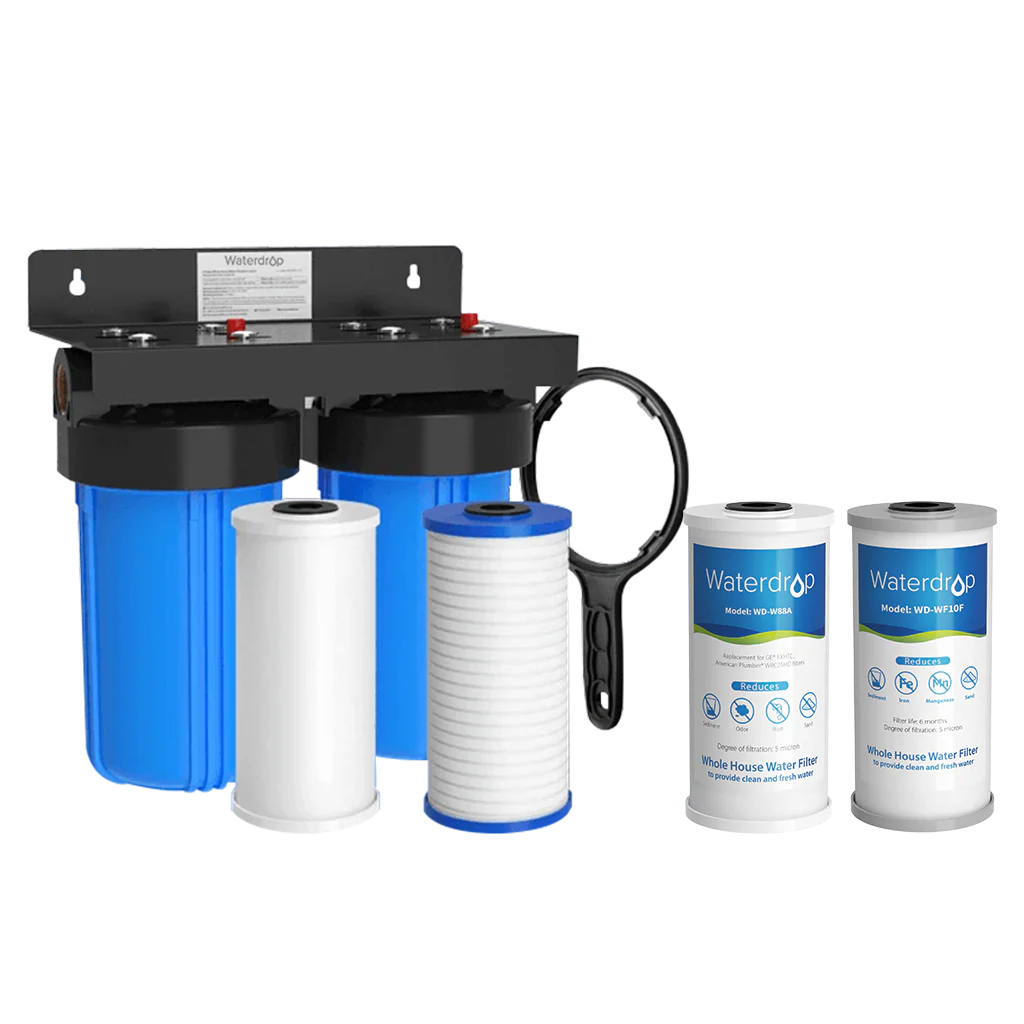 Waterdrop WD-WHF21-PG Whole House Water Filtration System with Iron and Manganese Removal Filter Cartridges