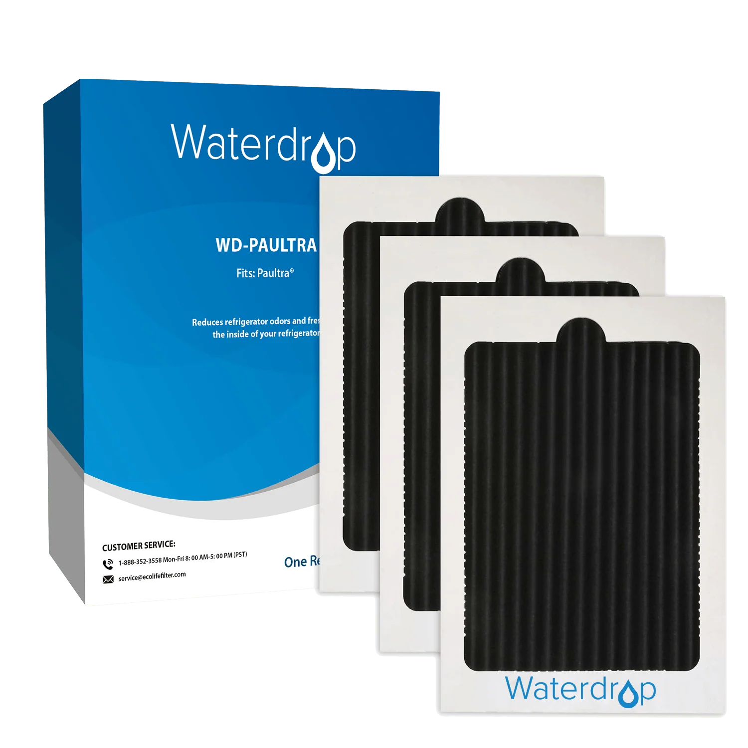 Waterdrop Replacement Refrigerator Air Filter, Compatible with EAFCBF, PAULTRA, SCPUREAIR2PK